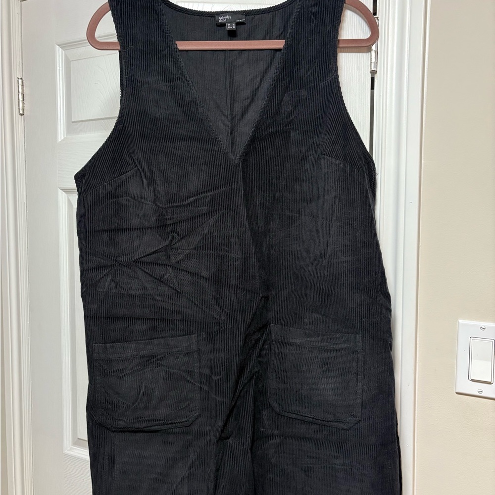 Black Corduroy Mini Dress